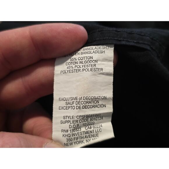 Caterpillar CAT Men’s Black Core Poplin Short Sleeve Button Down Shirt Size L - Picture 9 of 9